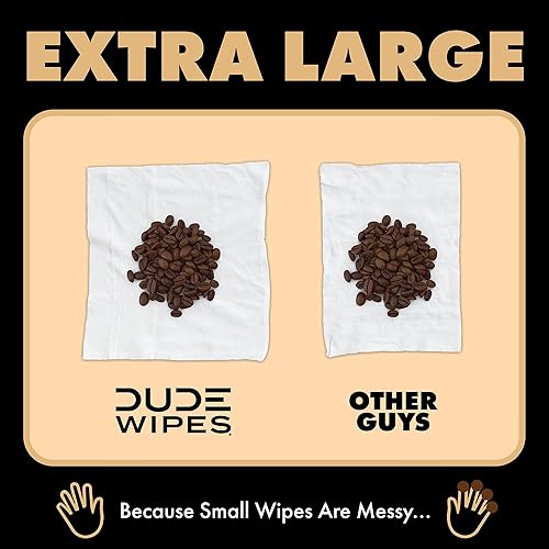 Miniatura 5 de DUDE Wipes Morning Grind - Toallitas húmedas extragrandes con aroma a café para adultos, paquete de 3 (144 unidades), infundidas con aceite de café