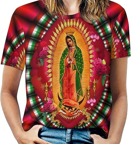 Miniatura 2 de Our Lady of Guadalupe Virgin Mary Women Full Print T-Shirt