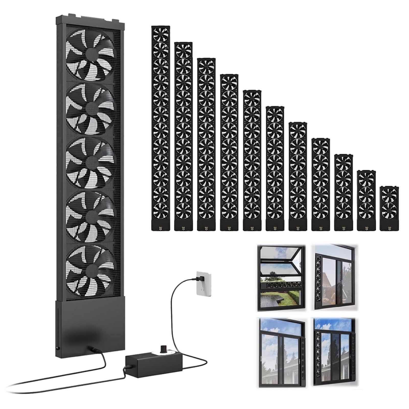 Ventilateur d'extraction rétractable à contrôle de vitesse progressif pour fenêtre