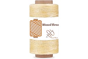 Waxed Cotton Thread for Leather Crafting, Sewing, and Jewelry Making: Qmnnma 284 Yards 150D