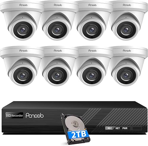 Miniatura 14 de Sistema de cámara de seguridad de 16 canales 4K PoE, cámara domo de torreta negra IP con cable de 8 MP con detección de vehículos humanos AI, 12Cams