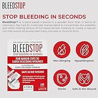 Vista 6 de BleedStop™ Polvo de primeros auxilios para coagulación de la sangre, kit de trauma, pacientes anticoagulantes, seguridad para acampar