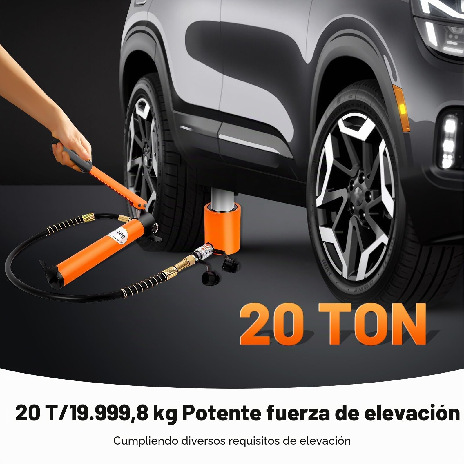 Bomba de mano hidráulica, 20 toneladas, 50 mm, CP-180, bomba de mano BSC-20, cilindro hidráulico, cilindro hidráulico manual con manguera de 1 m, para kit de enderezado