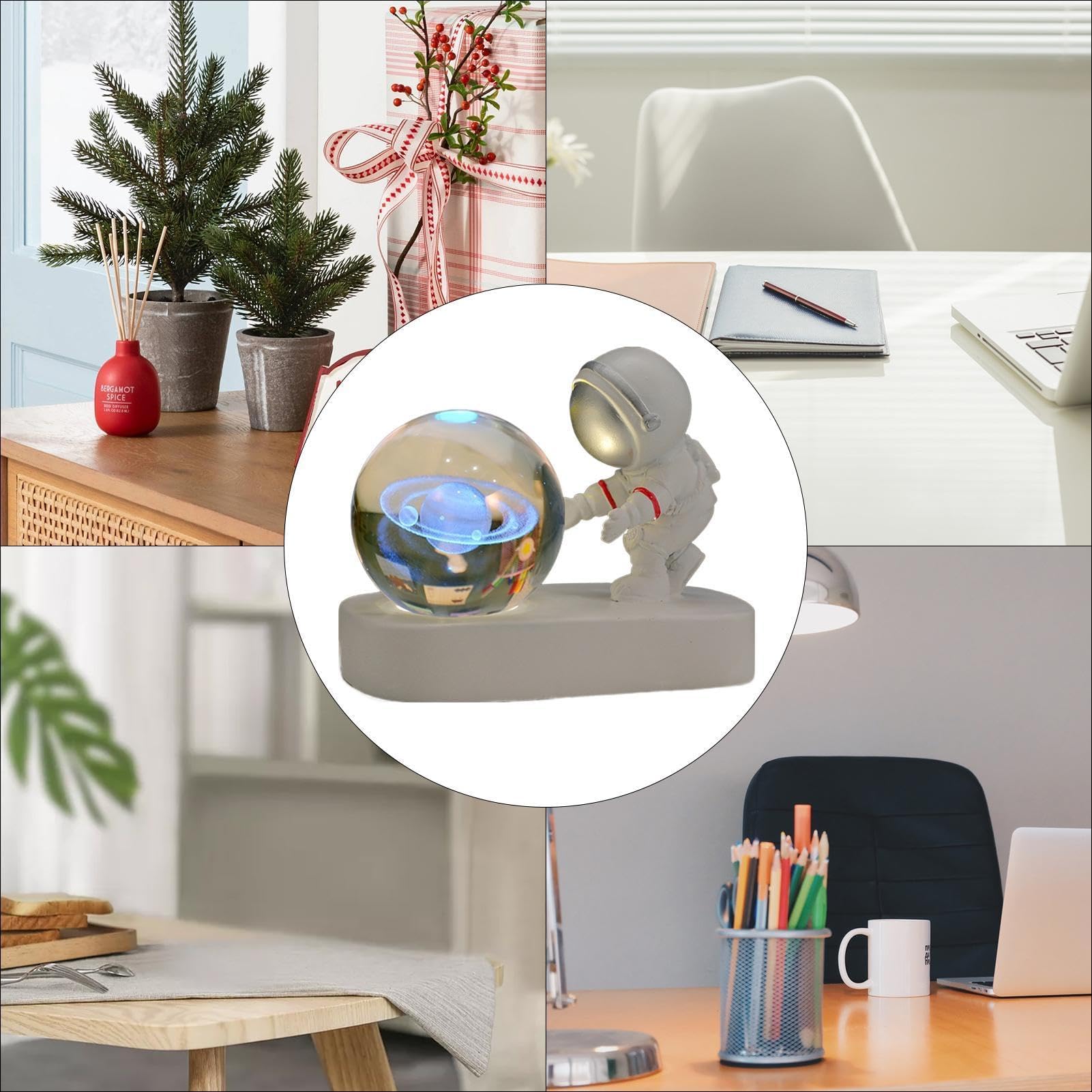 Amazon | FIRGDAZ(たひ) 3D 銀河クリスタル ボール、3D 宇宙飛行士