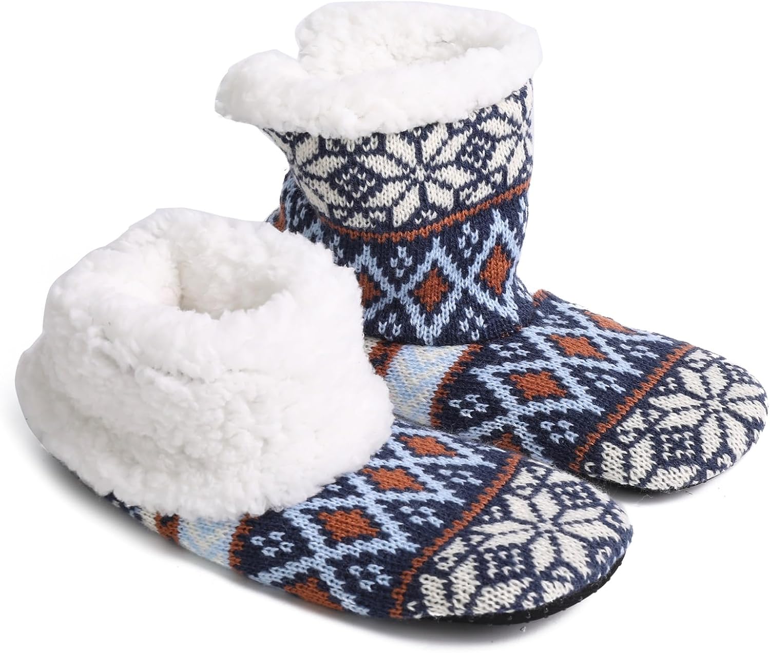 Winter Slipper Socks for Women Cozy Slipper Socks Warm Slipper Sock with Grippers Comfy Warm Winter Grippy Socks Non Slip Christmas Socks, One Size - Image 8