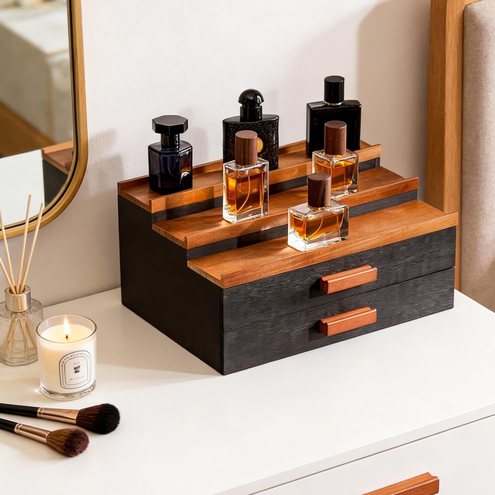 Gralara Elevadores de Exhibición de Perfumes, Organizador de Escritorio para Hombres para Almacenar Perfumes