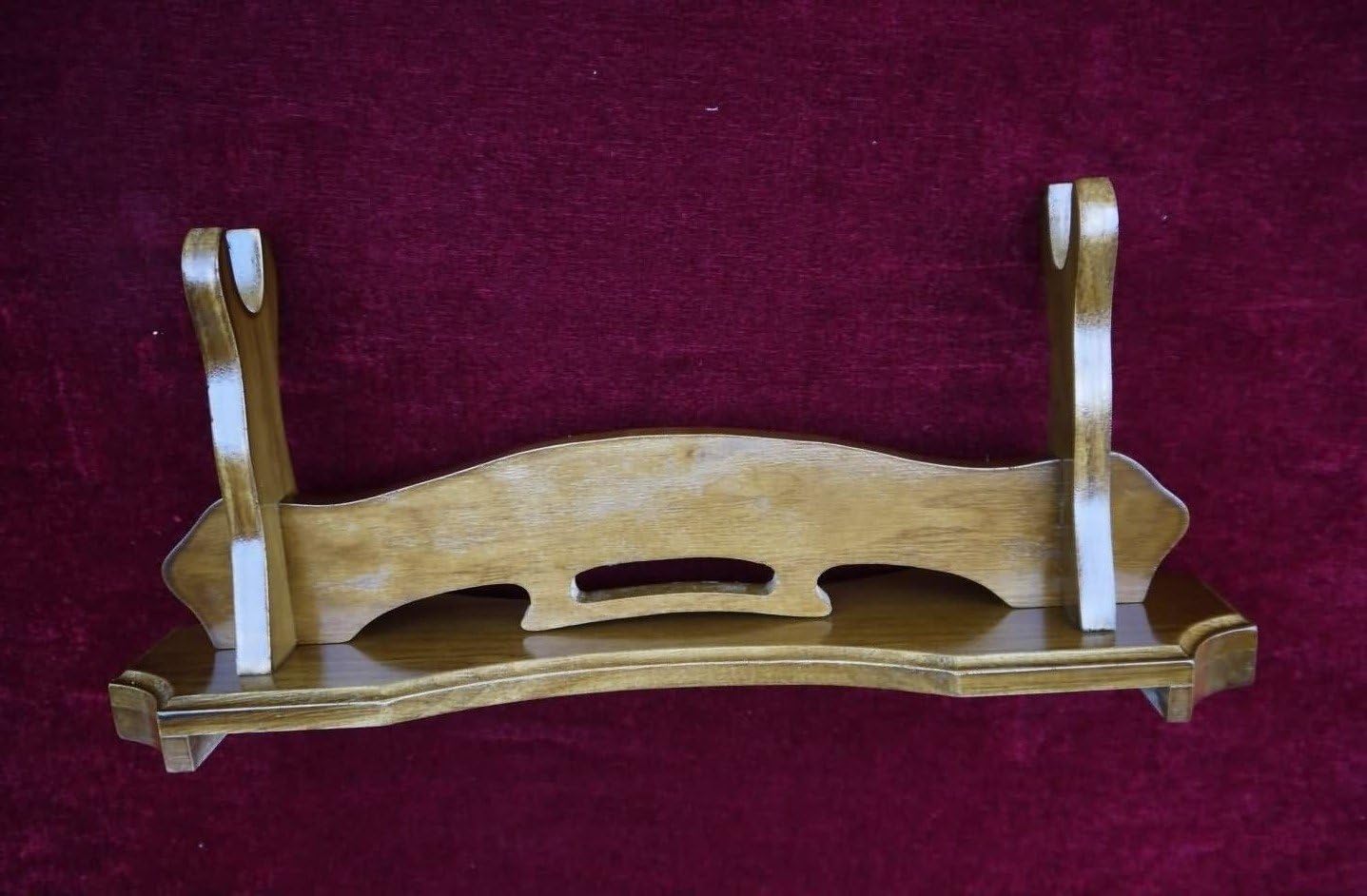 Chinese Sword Wood Samurai Sword Katana Tanto Stand Holder Sword Display Rack Bracket 1Tier