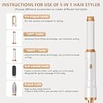 TANSHINE 5 in 1 Hair Dryer Brush Air Styler,Blow Dryer Brush Volumizer,Round Brush Blow Dryer,Hot Air Brush Hair Curler,Detachable Hair Dryers Air Curler for Women,Auto Wrap Curling Iron Hair Styler