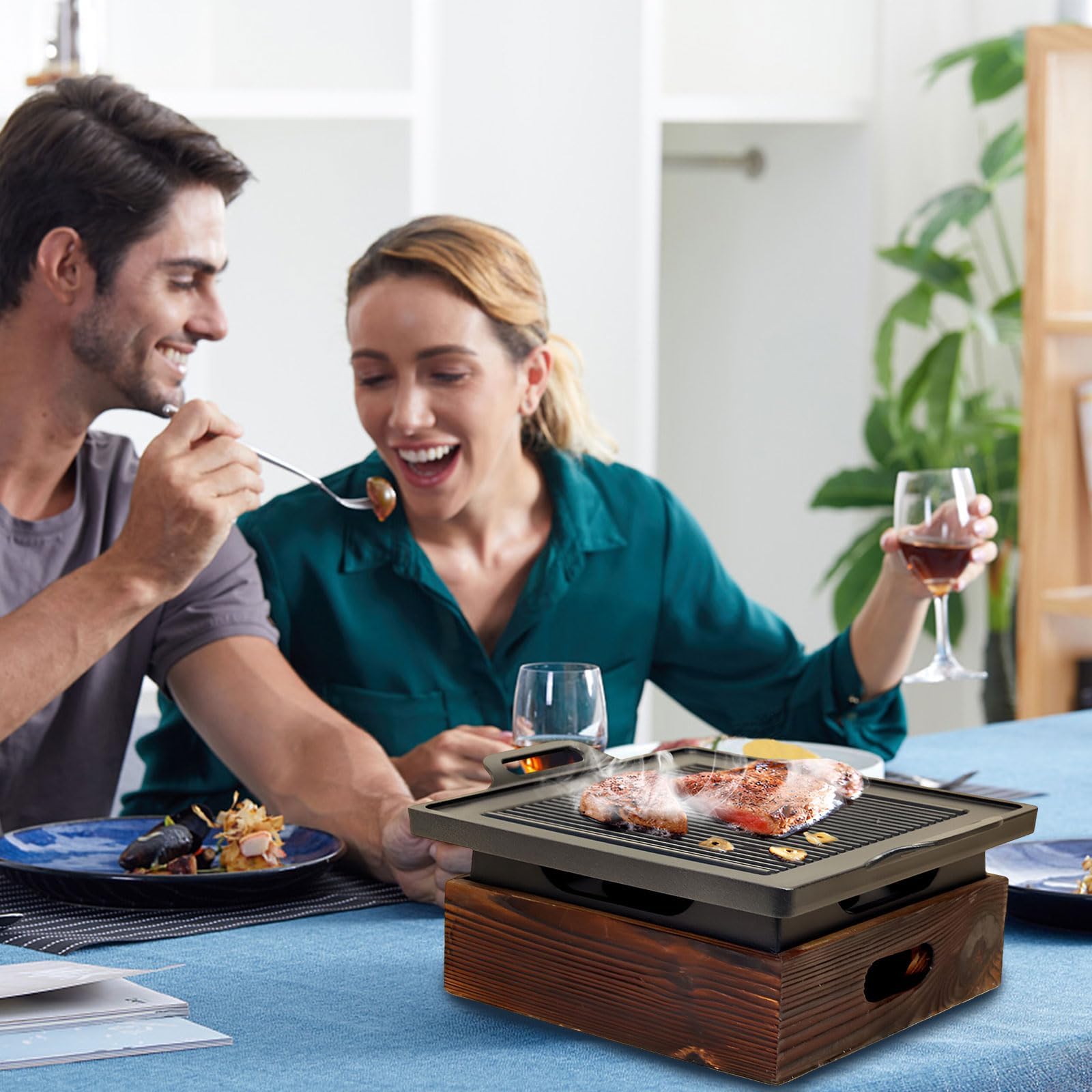 Barbecue portatile – Barbecue giapponese a carbone per campeggio, picnic e viaggi – Griglia da tavolo per riunioni di famiglia