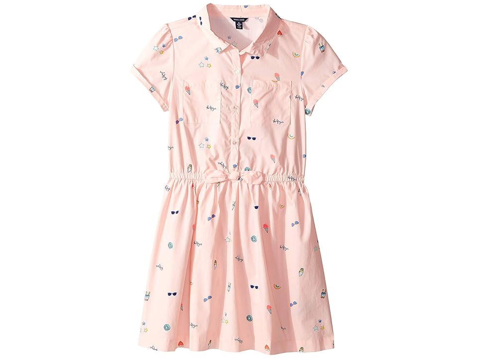 

Tommy Hilfiger Kids Printed Fit Flare Shirtdress (Big Kids) (Crystal Rose) Girl's Clothing, Pink