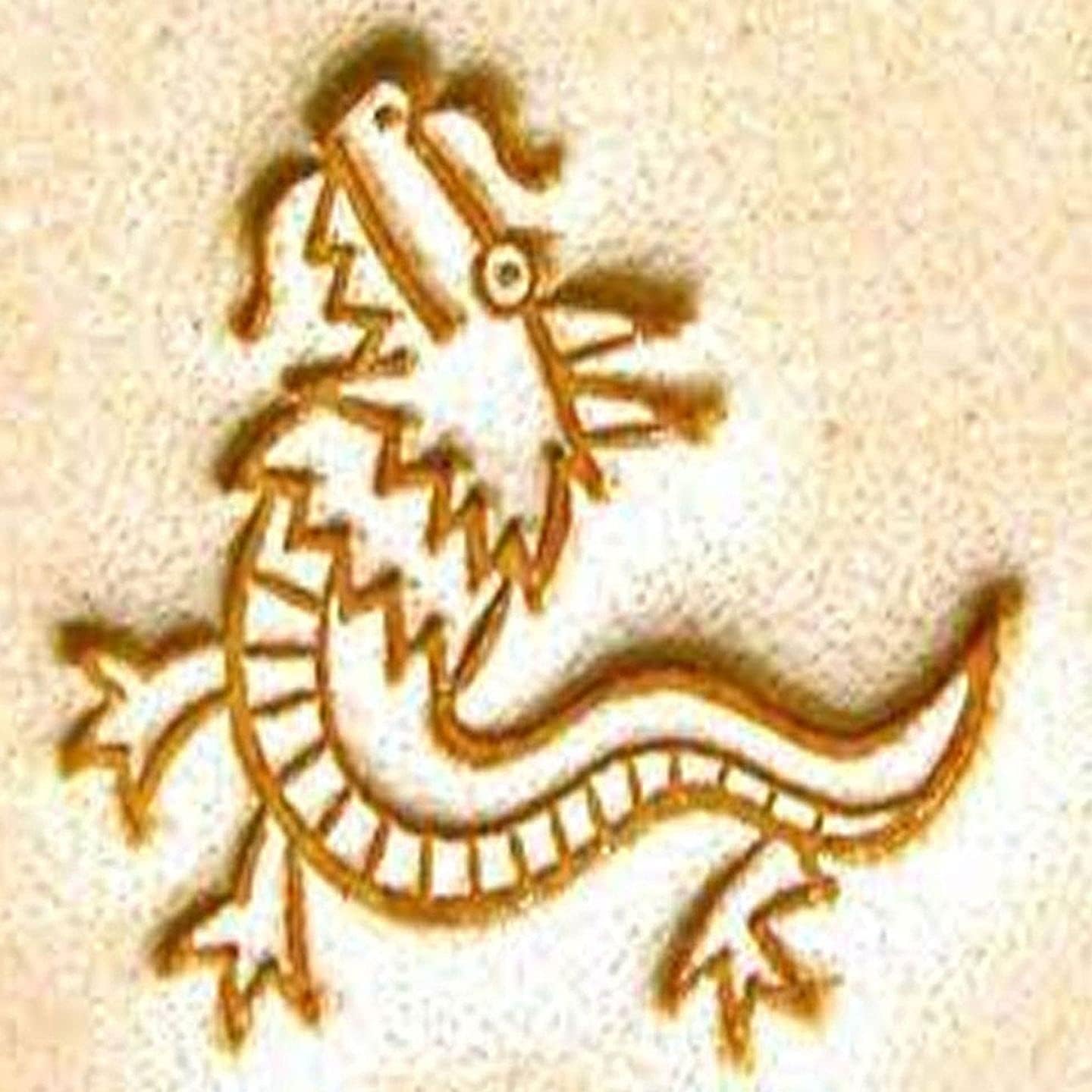 Leathercraft 14mmx18mm E664 Chinese Zodiac Dragon Pattern Leather Carving Stamping Tool Custom Shape Leather Stamp