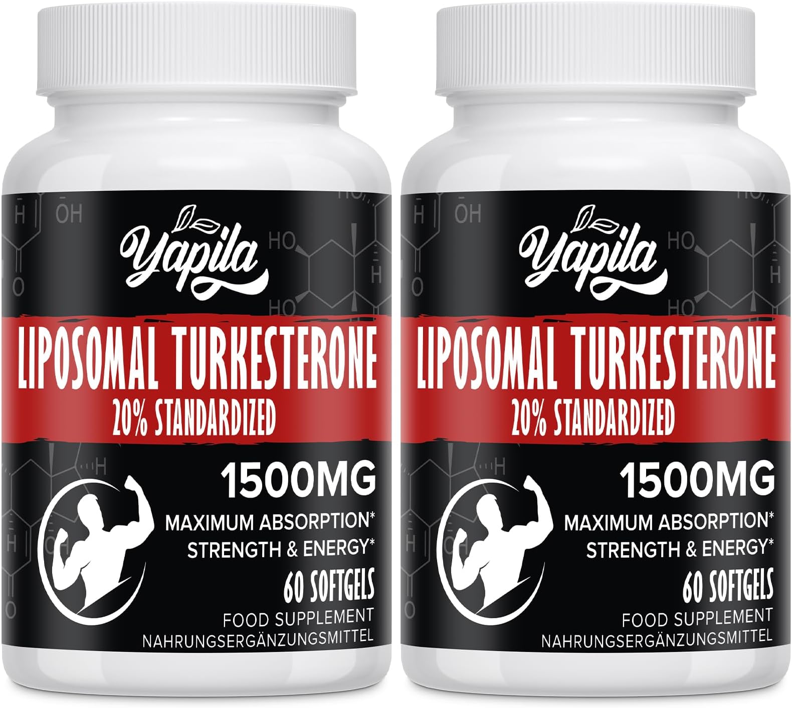 Liposomal Turkesterone Supplement - 1500mg Ajuga Turkestanica Extract, Standardized to 20% Turkesterone, Max Absorption, High Strength for Bodybuilding, No Additives, Non-GMO, 2 Package