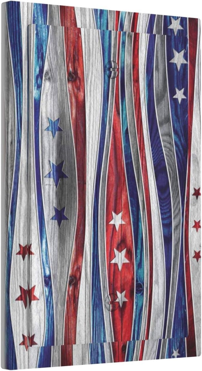 1 Gang No Blank Device Wallplate Outlet Cover Patriotic Star American United States Texas Star Flag Independence Day Kitchen Patriotic Home Country Rustic Farm Barn Door Decorate image 2