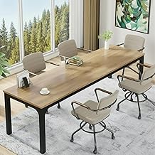 TEKAVO Simplon Desk | Meeting Table | Conference Table | Large Office Desk | 200 CM Long x 70 CM Wide | Forest | DIY.