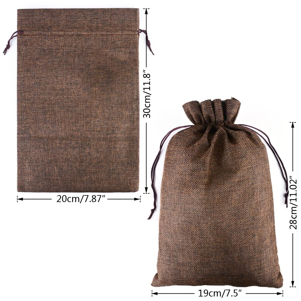 CLTPY 30 stuks jute borlap cadeauzakjes met trekkoord 15 x 20 cm