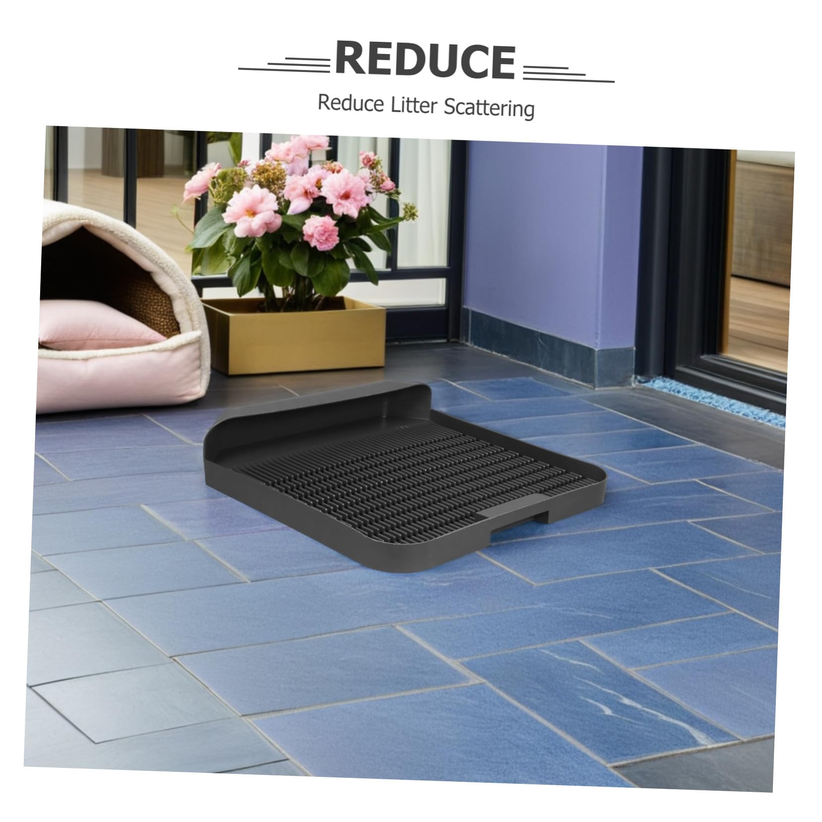 SHINEOFI Cat Litter Mat Non-slip Plastic Pad For Indoor Cats Scatter Control Easy Clean Safe And Portable