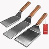 Stainless Steel Spatula Set, Grill Spatula Set with Full Tang Handle & Beveled Edges, Long Wide Spatula for Cast Iron Griddle BBQ Flat Top Grill, Pancake Turner, Smash Burgers Metal Flipper
