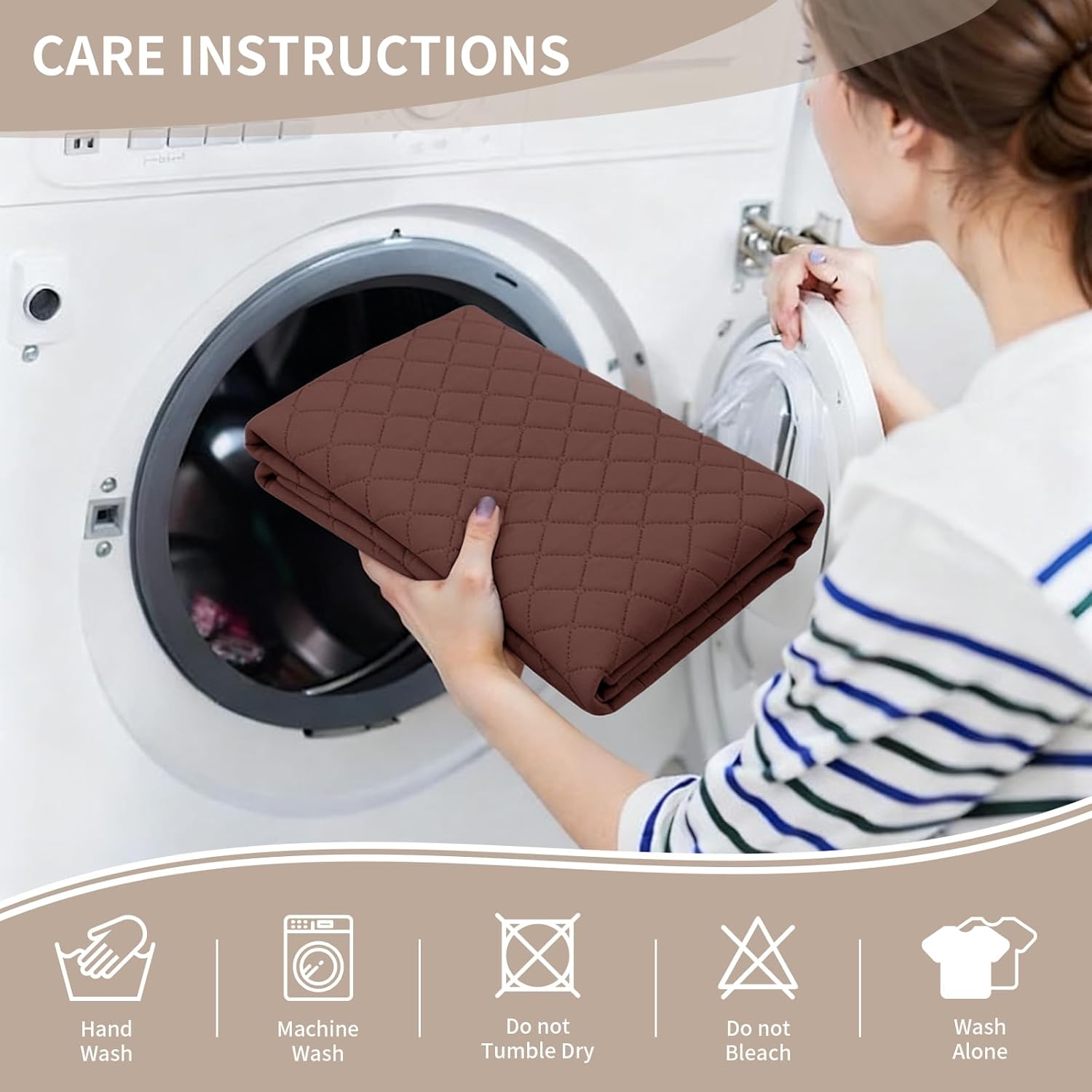 100% Waterproof Recliner Chair Covers 23.6", Non-Slip Recliner Cover for Chair with Pocket Washable Recliner Covers that Stay in Place with Elastic Straps for Dogs Cats Kids Pets-Coffee