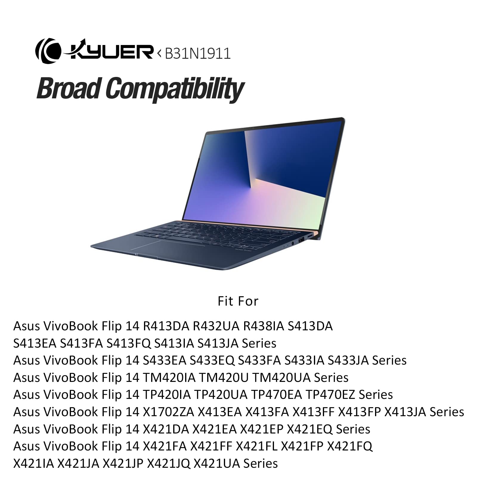 B31N1911 C31N1911 Batterie pour ASUS VivoBook Flip TP420 TM420 TP470 TM420UA TM420IA TP420UA TP420IA TP470E TP470EA TP470EZ K413 K413EA K413EP K413EQ K413FA K413FQ K413JA X413EA X413JA A1402 A1502