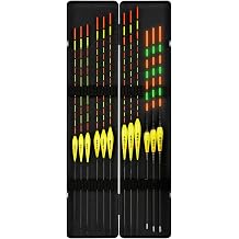 12-teiliges Angel-Bobber-Set Premium-Holzposen mit Box empfindliches Bissanzeiger-Set f r den Au enbereich S - und Salzwasser schwarz
