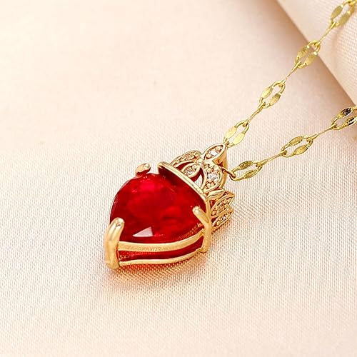 Miniatura 4 de Collar rojo real de reina de corazones y corona de tiara dorada de princesa para disfraz de niña, tocado de reina de corazones, corona y collar para