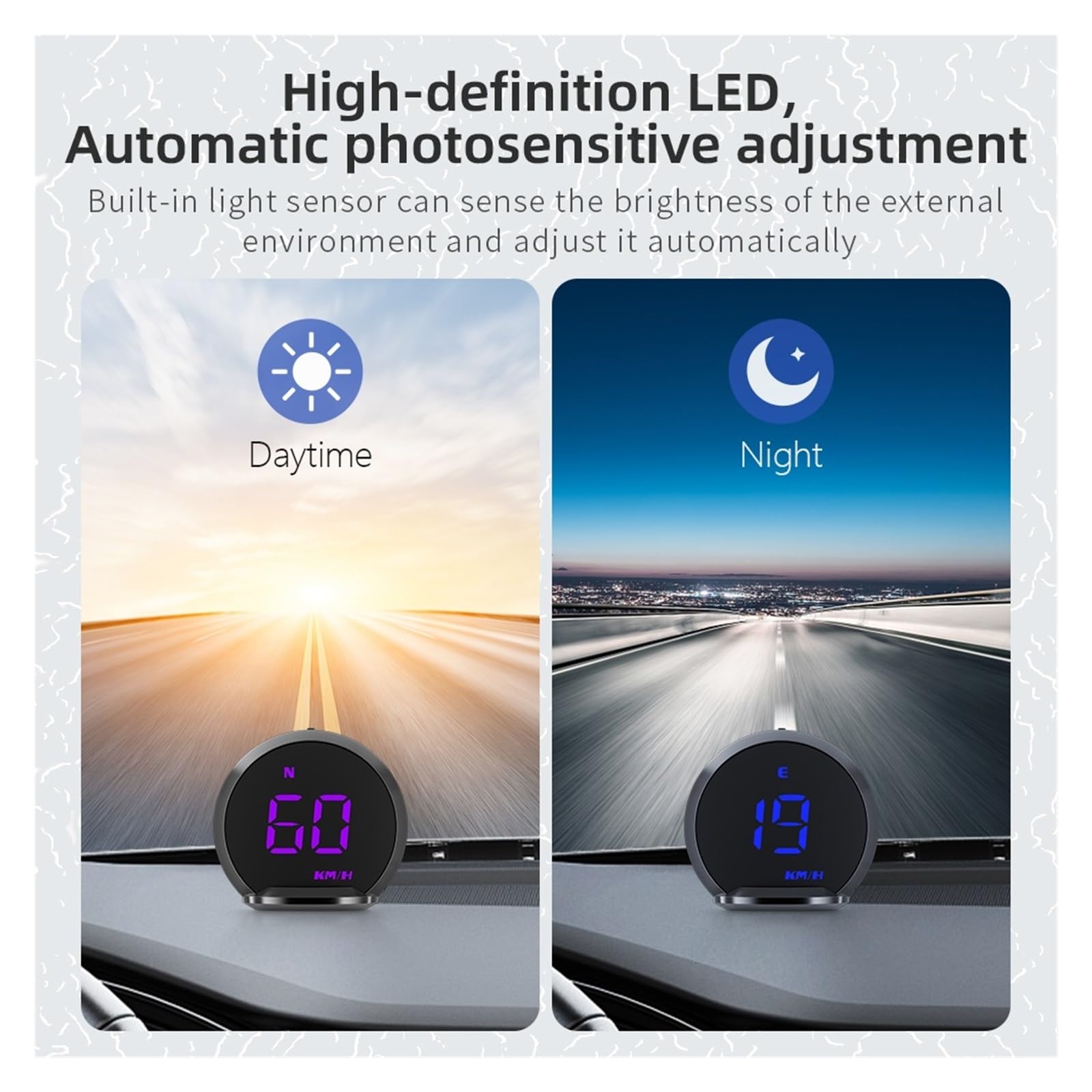 Pantalla HUD Head Up For Coche, Reloj De Velocidad, Proyector De Parabrisas, Velocímetro De Temperatura, Alarma, Fatiga, Recordatorio De Conducción D7YA Seguro FáCil De Usar