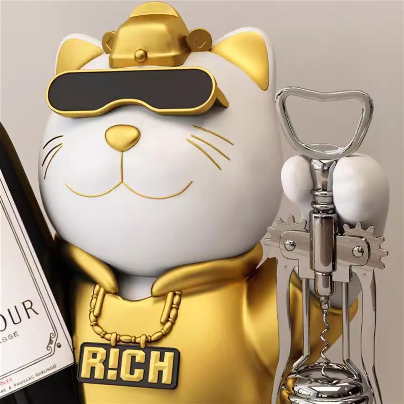 Soporte para vino Decoraciones for enfriadores de vino Fortune Cat Wine Rack Cocina
