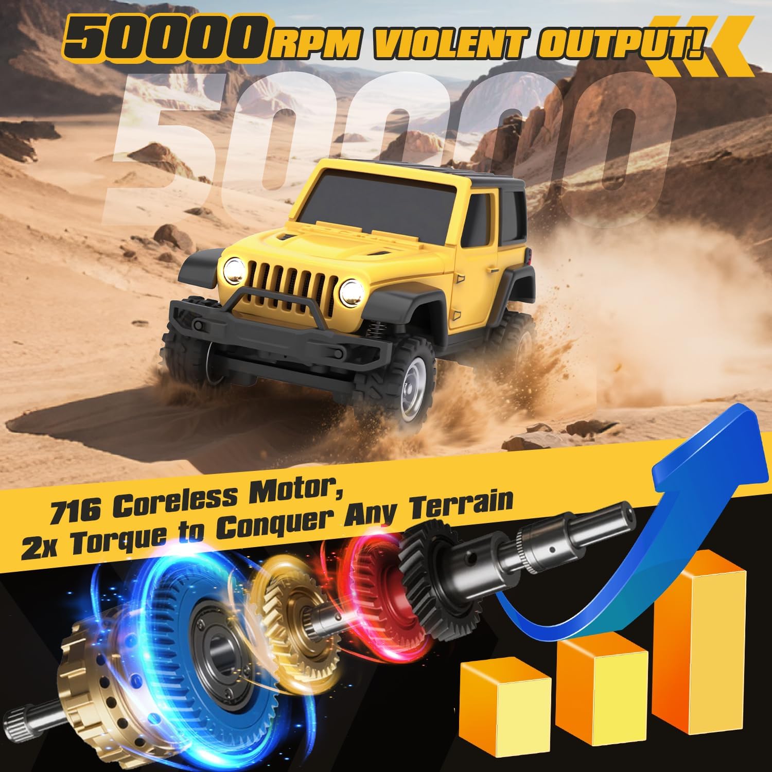 [4WD Edition 1/36 Scale Mini RC Crawler Car, Toys for Age 8-14 Old Birthday Gifts, Micro RC Truck 4×4 Small Cars with Off Road Full Proportional RTR 2.4GHz Remote