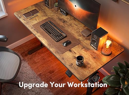 FEZIBO Electric Standing Desk, 48 x 24 Inches Height Adjustable Stand up Desk, Sit Stand Home Office Desk, Computer Desk, Vintage Brown thumbnail 4