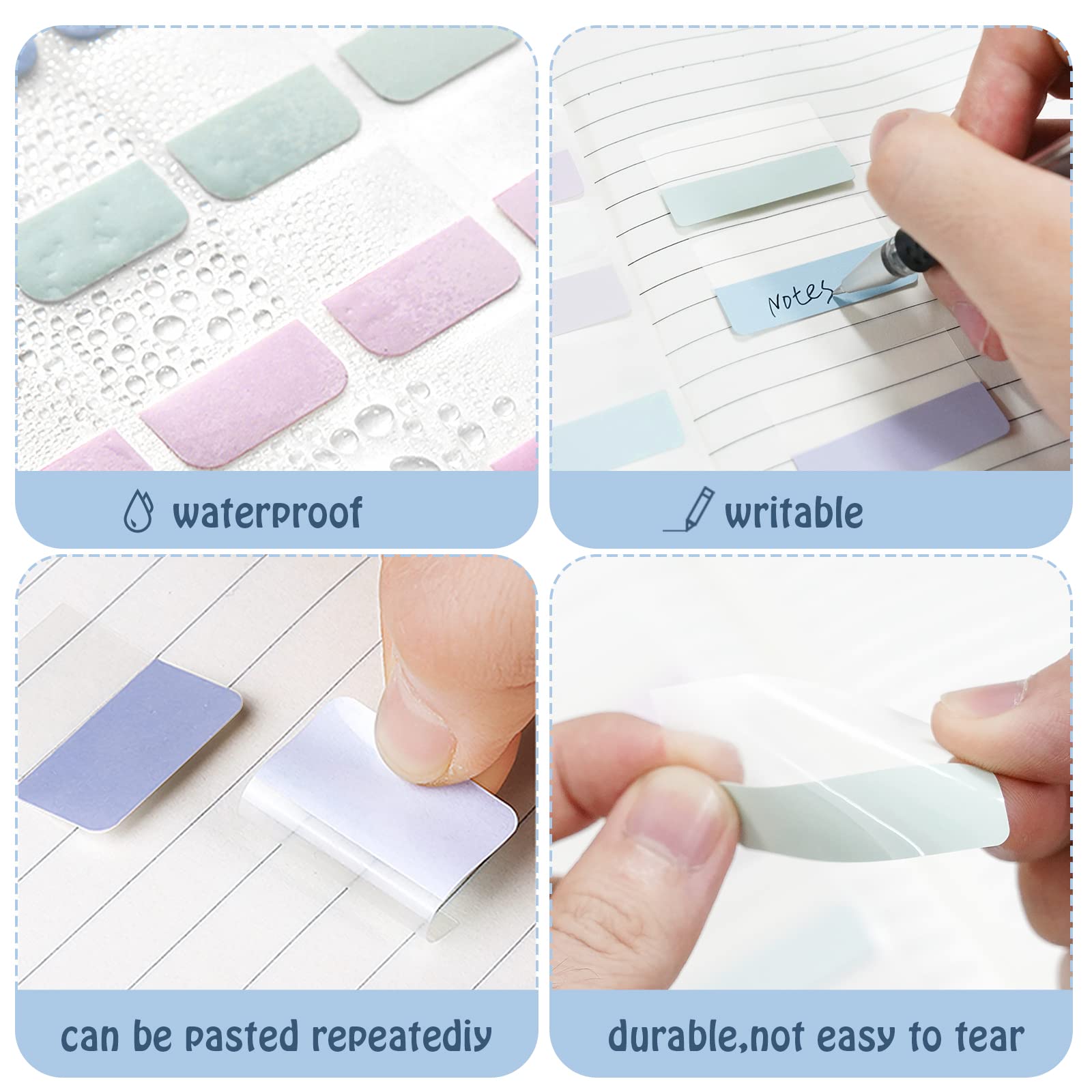 600 stuks zelfklevende strips, zelfklevende markeerstiften, sticky notes, boektabs, transparante sticky tabs, zelfklevende notities, tabs, indextabs, pagemarkers, plakbriefjes, klein