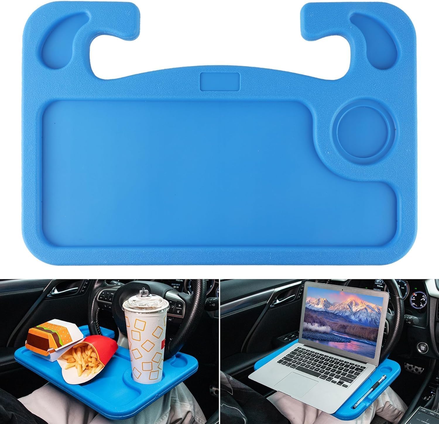 Automobile Steering Wheel Desk for Honda CRV 2007-2016, Car Tray Portable Vehicle Laptop Holder Table Auto Mount Interior Accessories,Blue