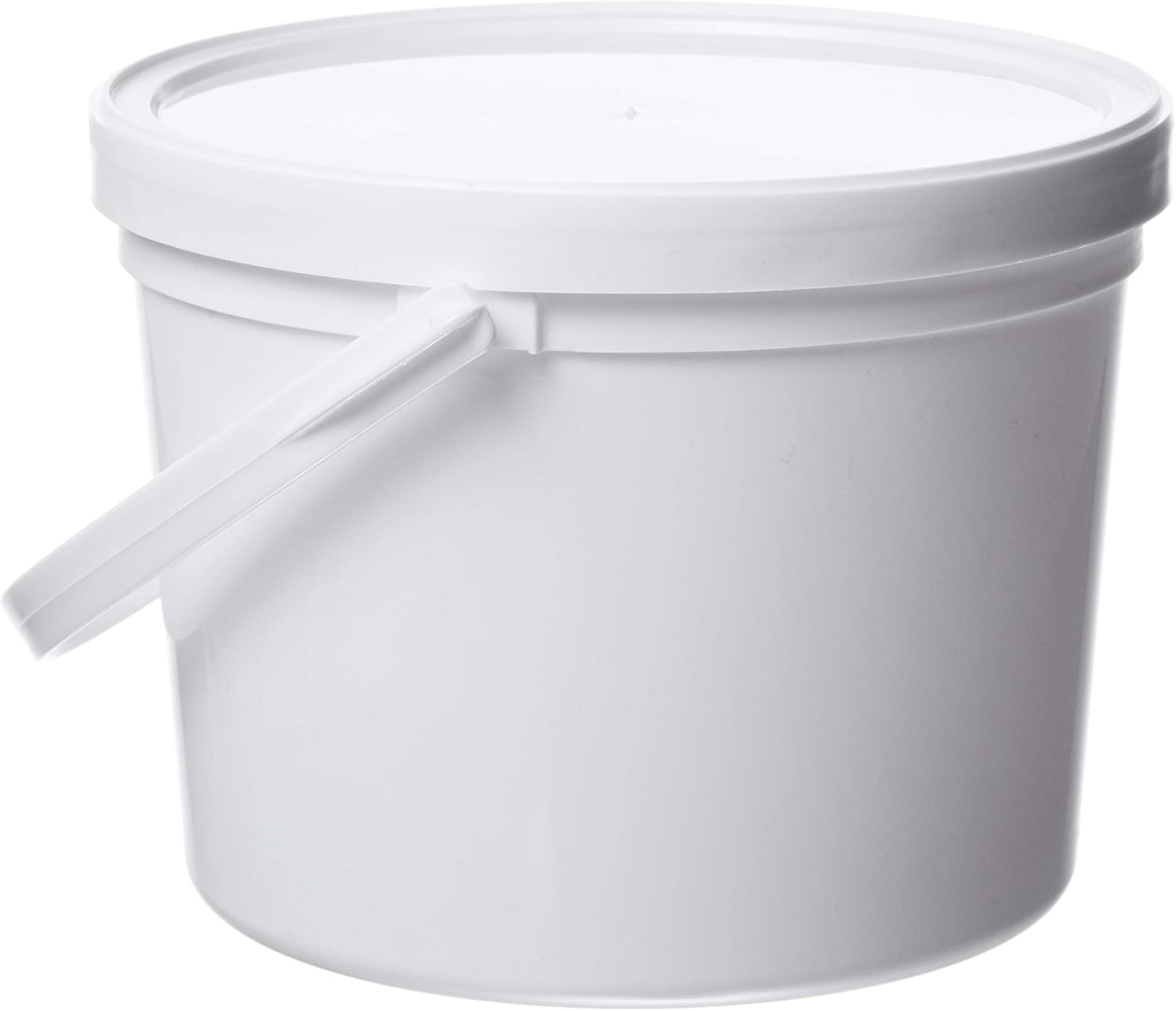 Consolidated Plastics 42586 Pail With Handle, HDPE, 5 quart, White, 10 Piece