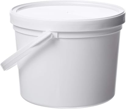 Consolidated Plastics Pail with Handle, Polypropylene, 1.5 Quart, White, 10 Piece