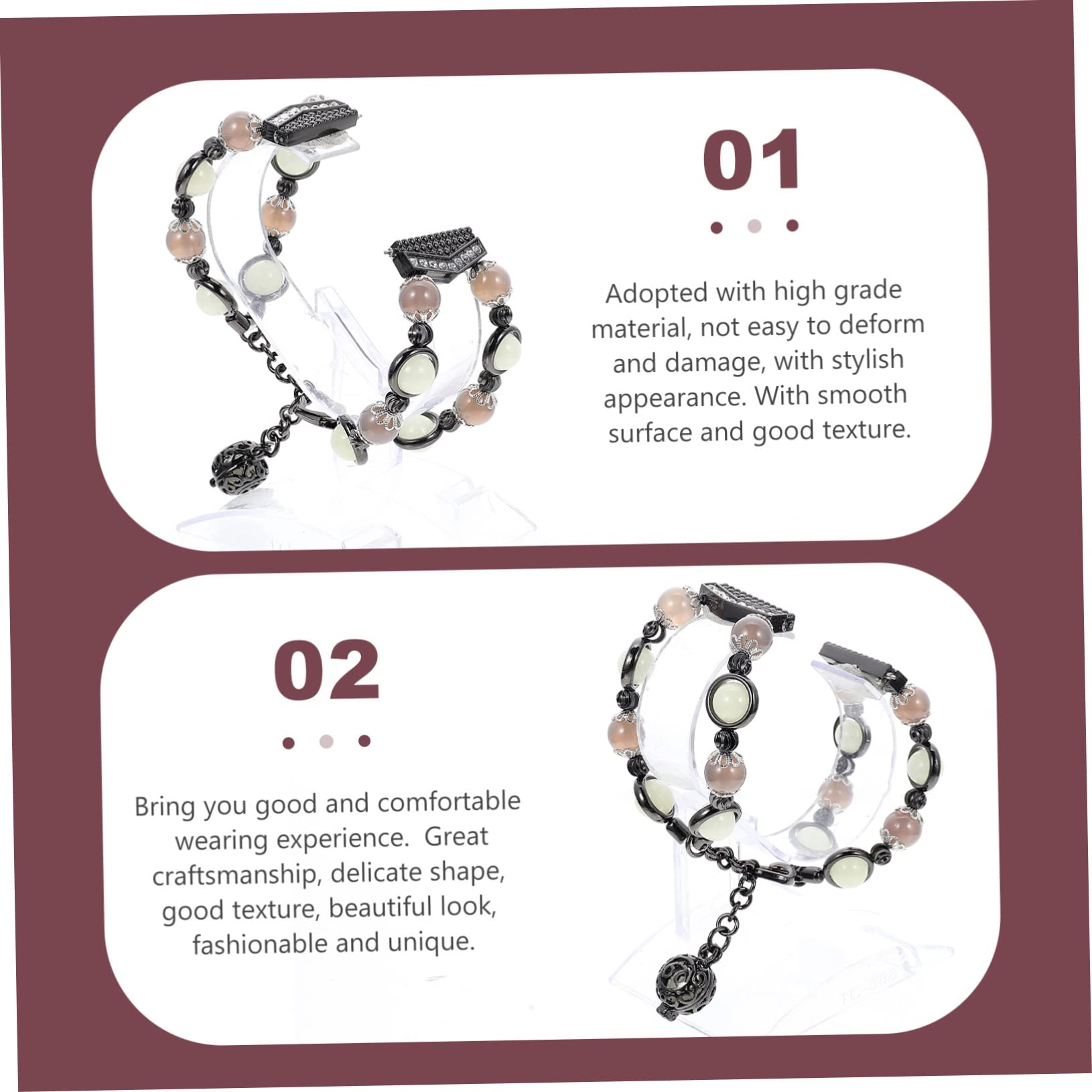 Artibetter 3pièces Bracelet De Montre Perles Élégantes Compatible Avec Watch Et Active Décoratif Et Pratique