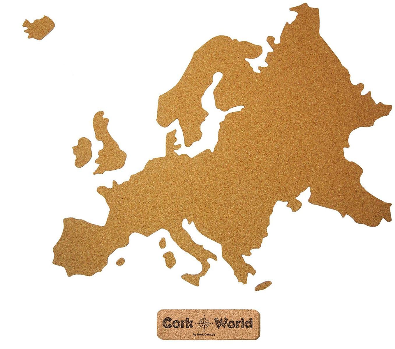 Umriss Europa. Selbstklebende Kork-Pinnwand XXL 85 x 60 cm, Wanddeko