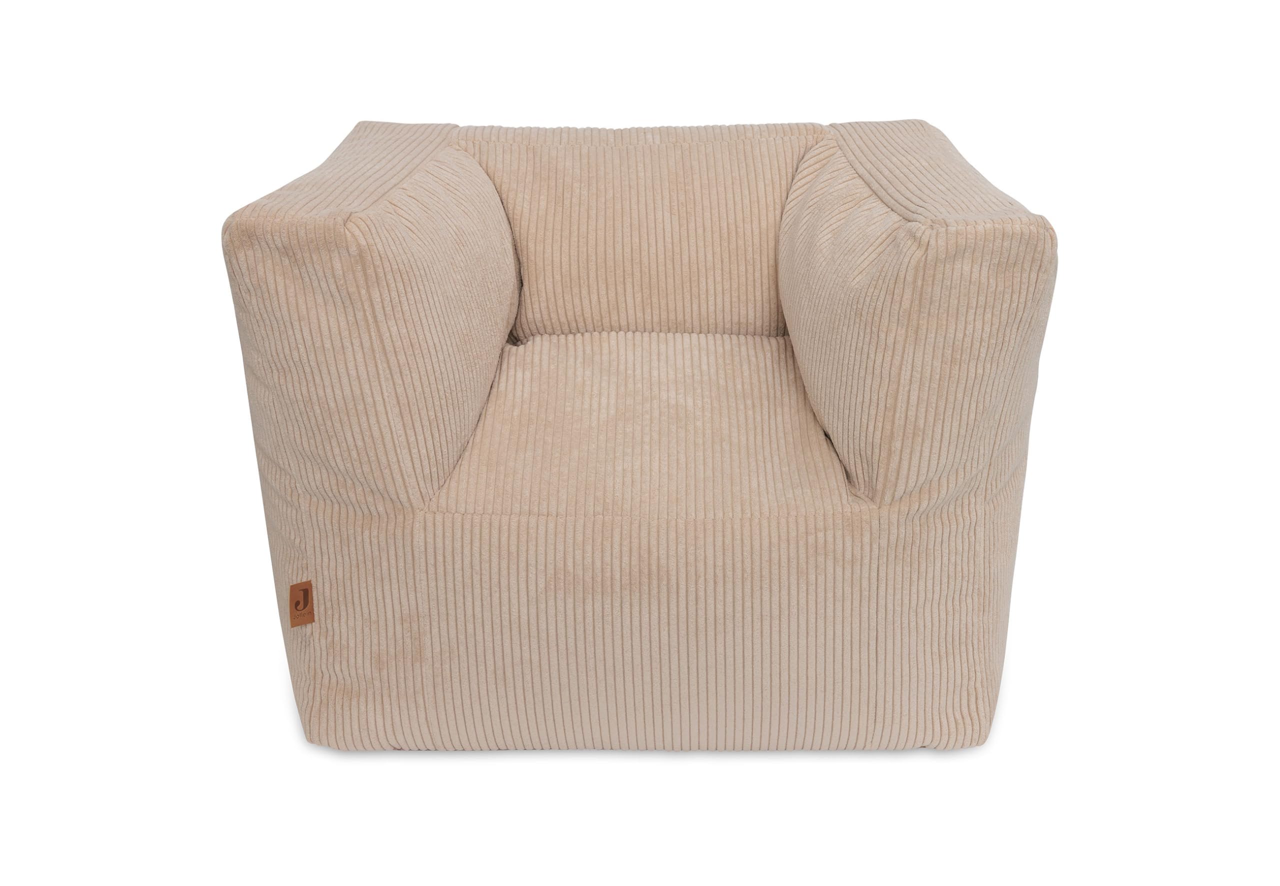 Jollein Kindersessel – Corduroy, Natural – Sitzsack für Kleinkinder 1–4 Jahre, 40x46x37 cm