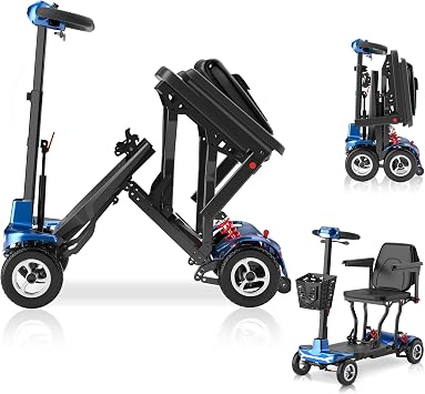 4-Wheel Folding Mobility Scooters for Seniors & Adults - 37.5lbs Light