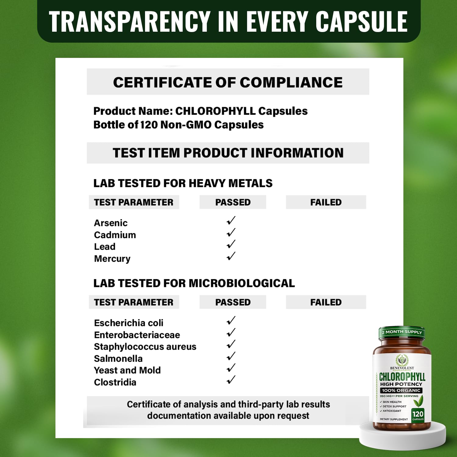 Benevolent Chlorophyll Capsules for Internal Freshness – 120 Count — Amazon image 8