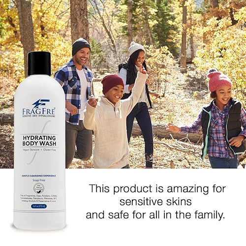 Miniatura 2 de FRAGFRE Sensitive Body Wash de 16 onzas  Limpiador corporal sin sulfato sin parabenos  Hipoalergénico para pieles delicadas y escamosas  Sin