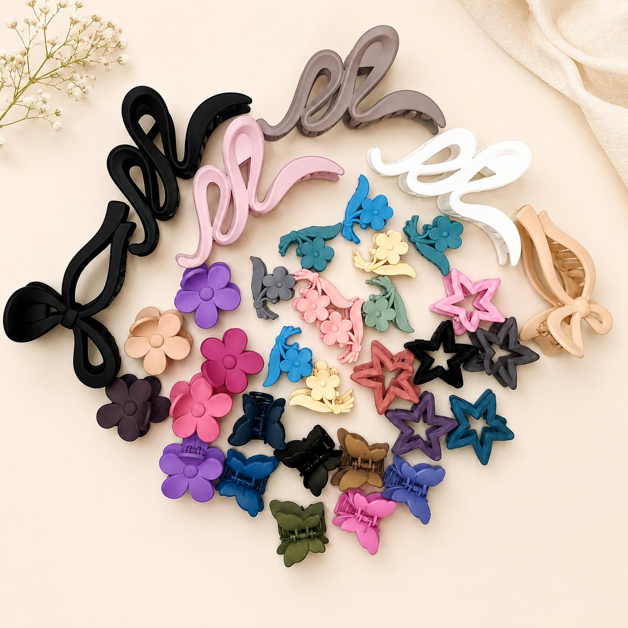 NUTRIVOWELS Hair Clips (Pack Of 10) Big 2, Medium 3, small 5 Stick On Multi color Love Heart Hair Clips Accessories for hair decoration. Stylish Hair Accessories for Women & Girls, Bridal & Party-image-33