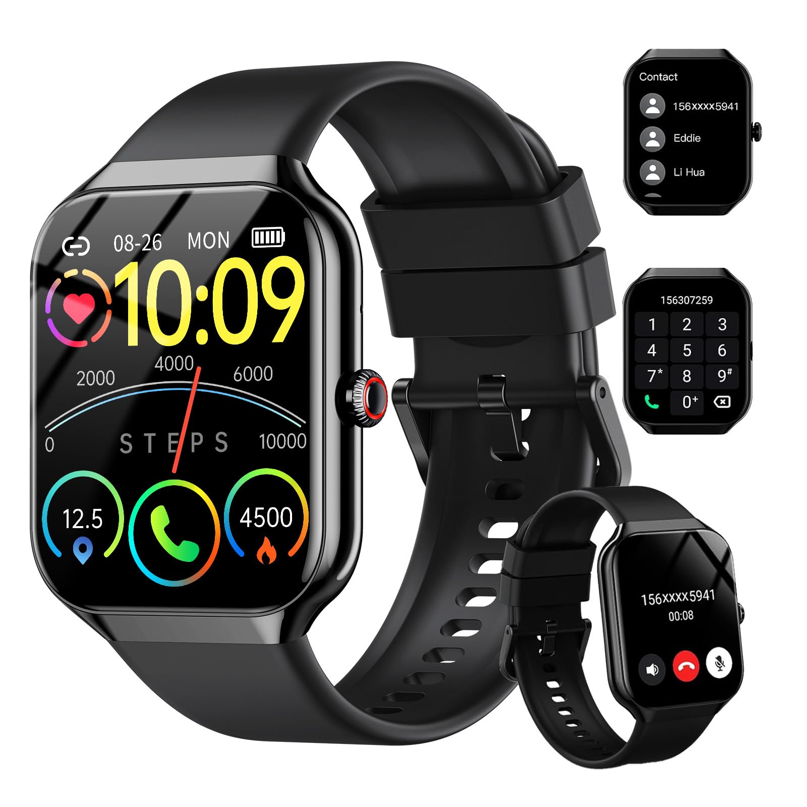 Matast Reloj Inteligente Hombre Mujer, 1.96" Smartwatch con Llamadas Bluetooth y