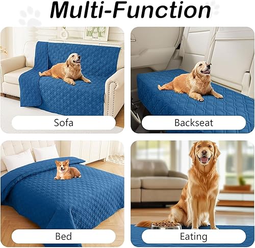 Miniatura 14 de hyha Manta de cama impermeable para perro, mantas suaves para mascotas, funda de sofá impermeable para perros, fundas reversibles lavables para