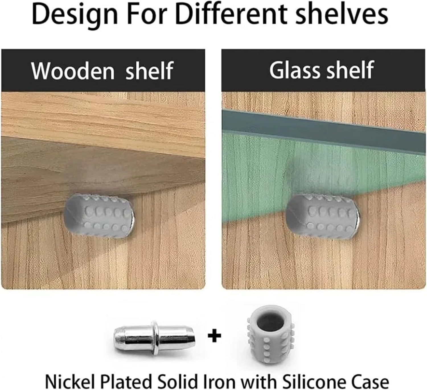 Shelf Pins 120PCS Wardrobe Shelf Support Pins Cabinet Shelves Studs Bracket Pegs Glass Plate Fixed Holder(6x26mm)
