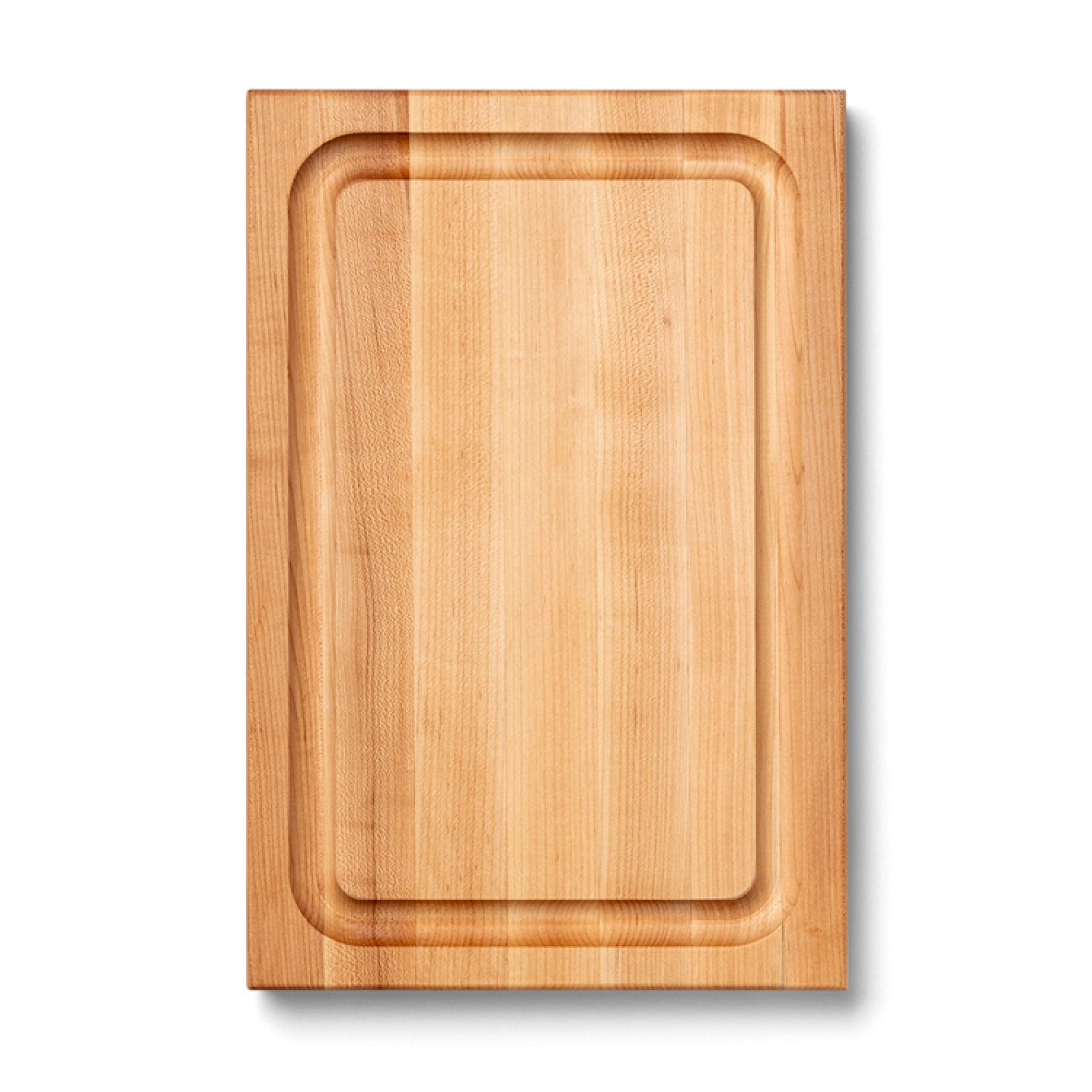 Boos Block Schneidebrett mit Saftrille XXL – 46 x 31 x 4 cm – Ahorn Holzbrett mit Griff – Großes Brett für Fleisch, Gemüse & Brot – Profi-Küchenbrett