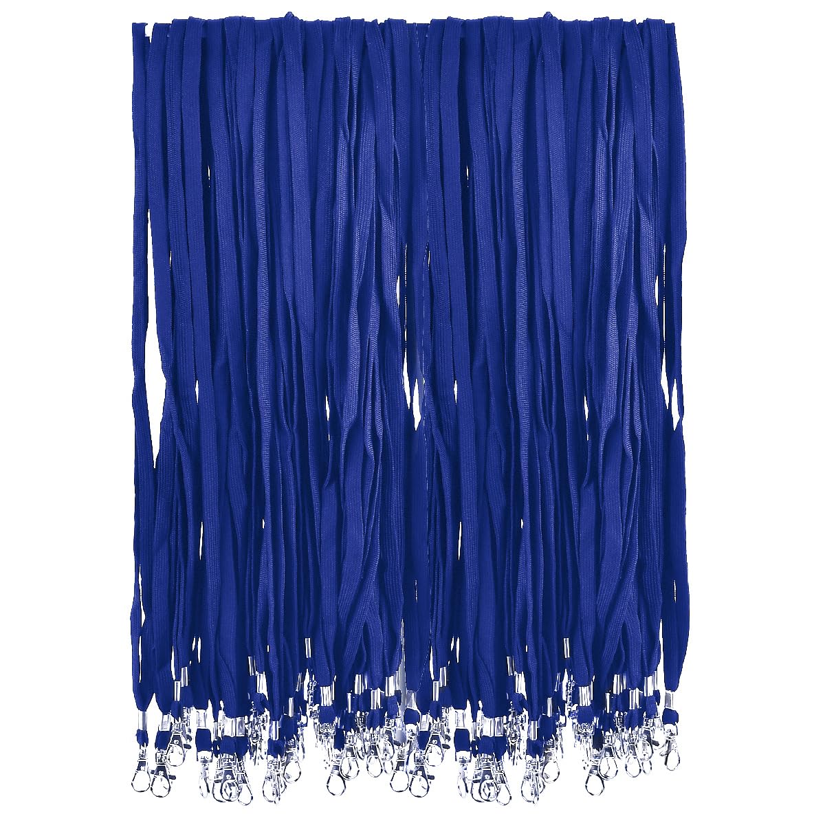BUYGOO Lanyards Lot de 200 cordons tour de cou avec fermoir mousqueton pour clés personnalisées pour étudiant, infirmière, NHS ID Bleu pour enfants, 45 cm