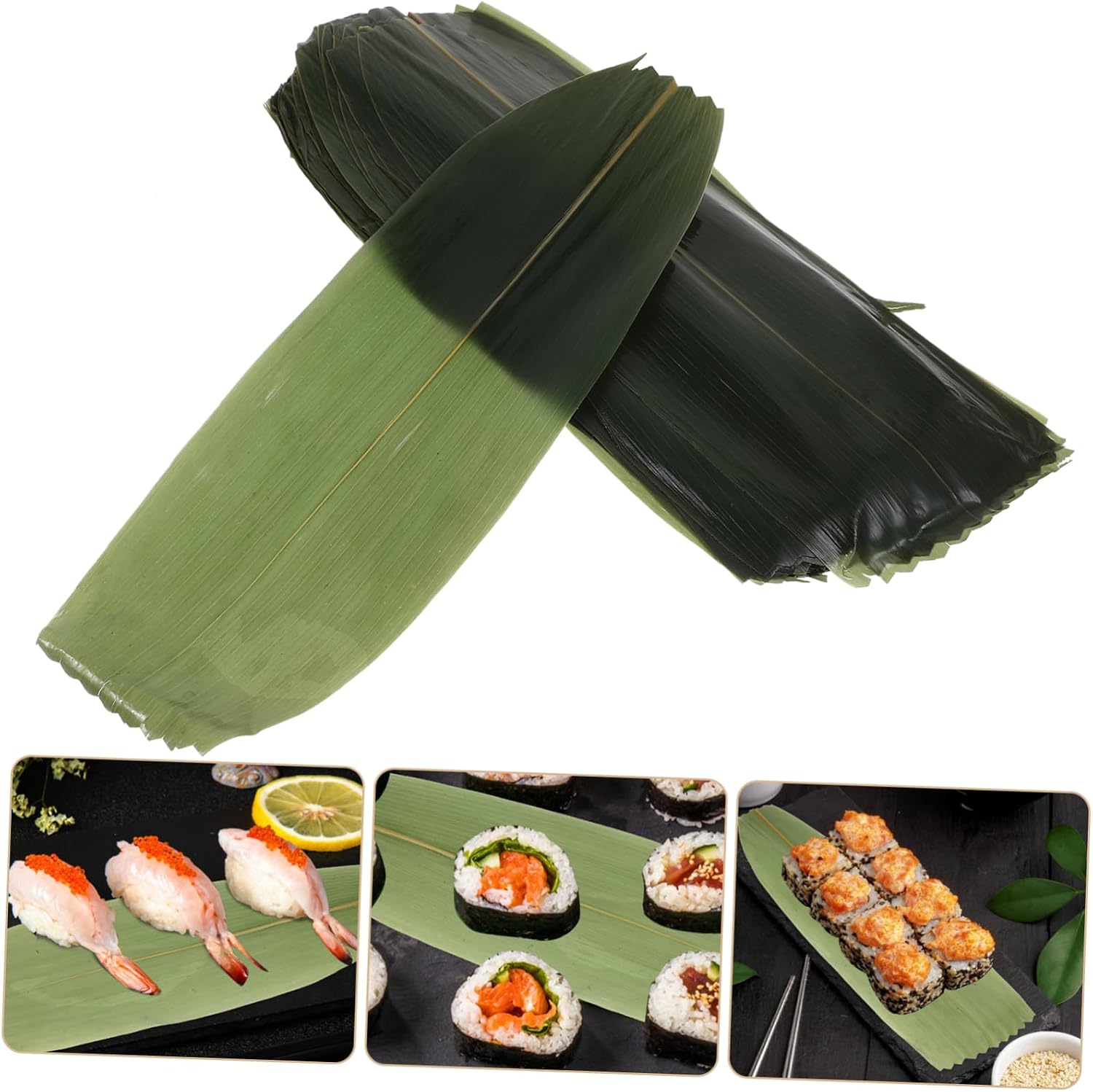 SOLUSTRE 100pcs Sushi Making Supplies Bamboo Leaf Arrangement for Decor Sashimi Plate Decor