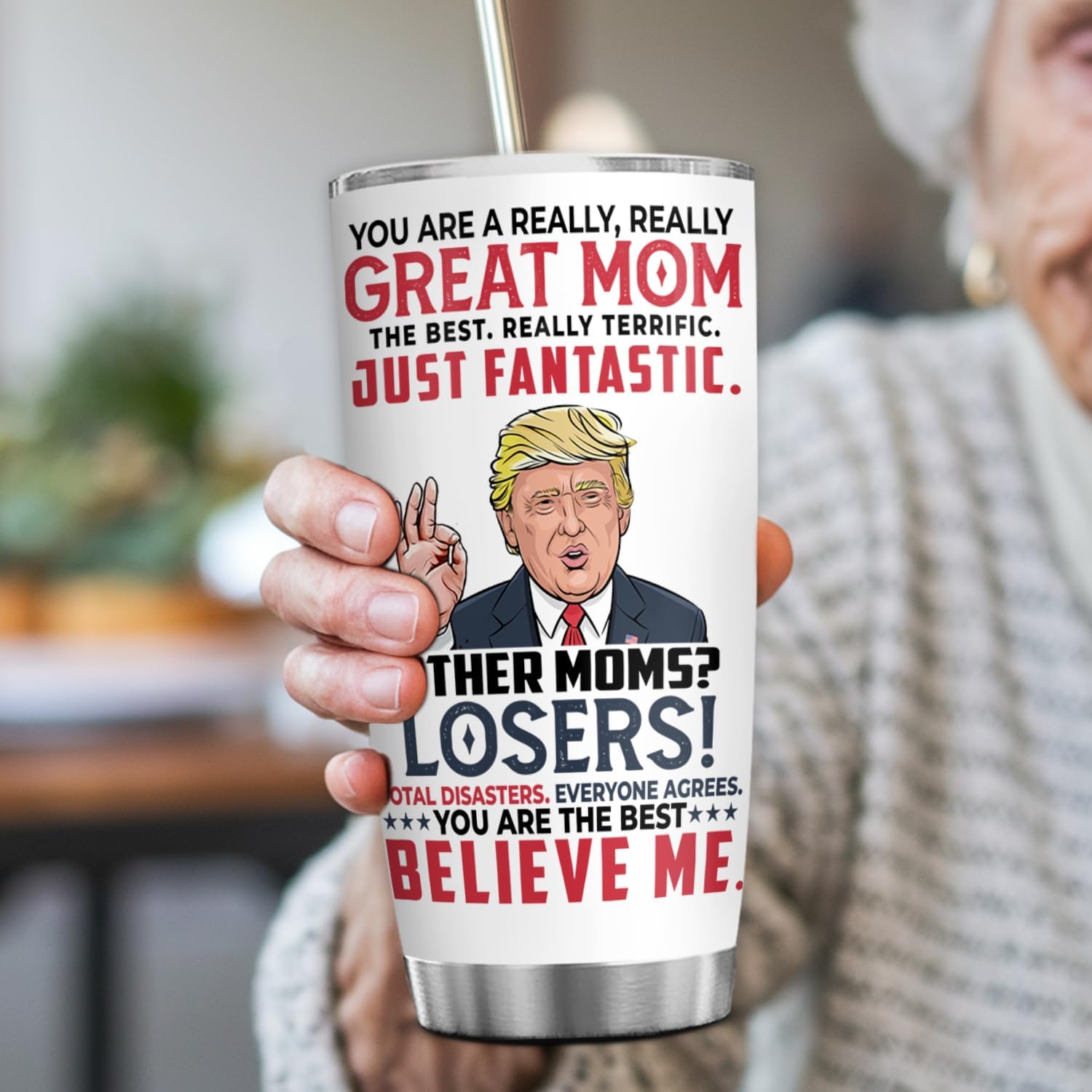 Best Mom Tumbler, 20oz Insulated Cup – Mother’s Day, Birthday, Christmas Gift from Daughter, Son or Husband image 5