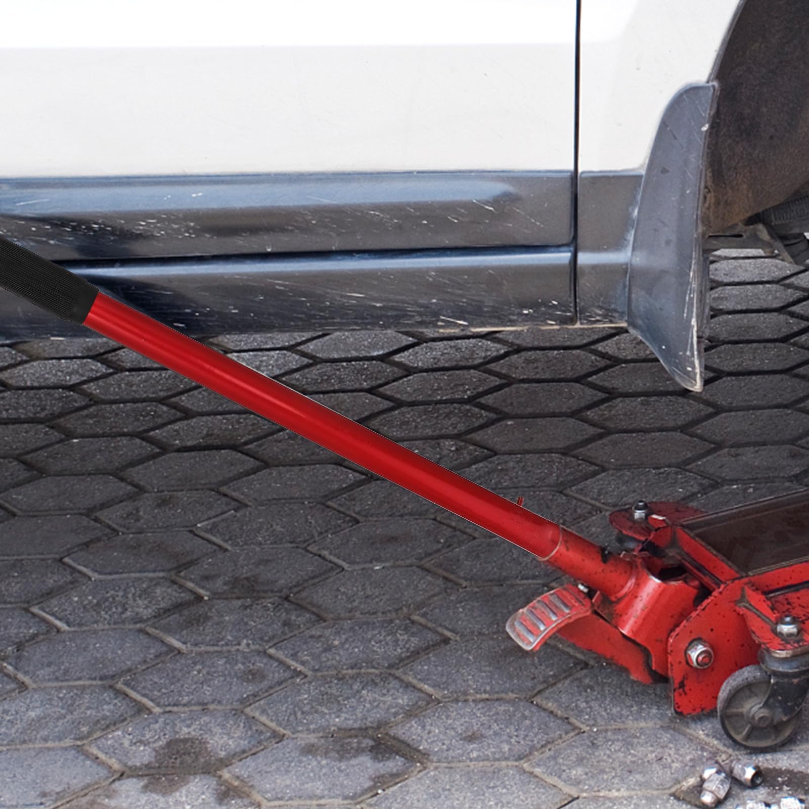 PACKOVE Poignée De Cric Hydraulique De Sol 2 Tonnes Poignée De Remplacement Antidérapante Barre De Levier Horizontale Accessoire Garage Atelier 14.69In