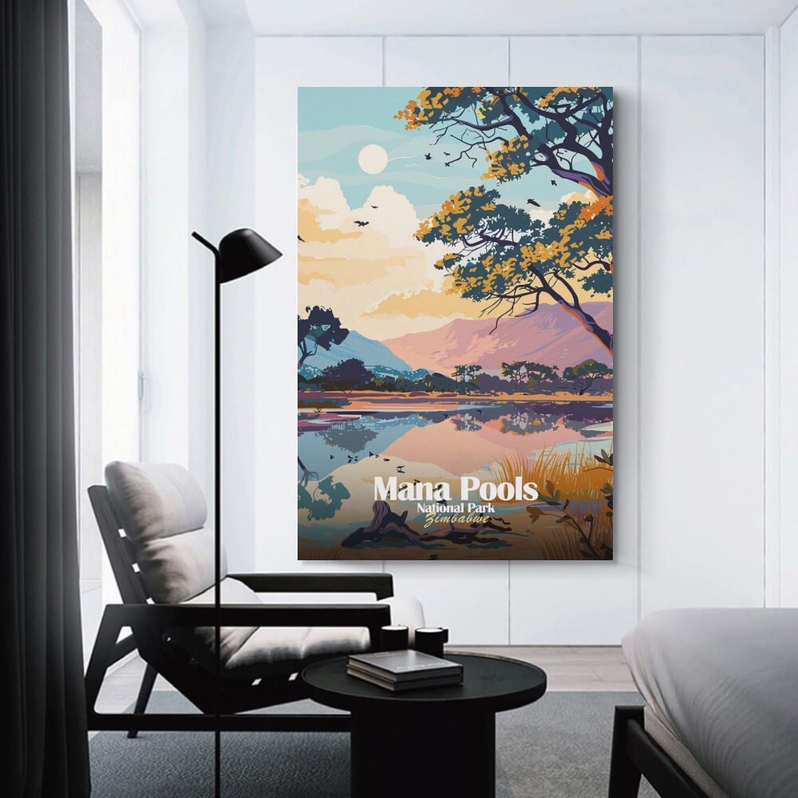 Junmoney Mana Pools National Park, Zimbabwe Canvas Art Print, 12x18inch(30x45cm), for Bedrooms, Workspaces And Everyday Interiors, A Flexible Wall Accent for Shared Spaces