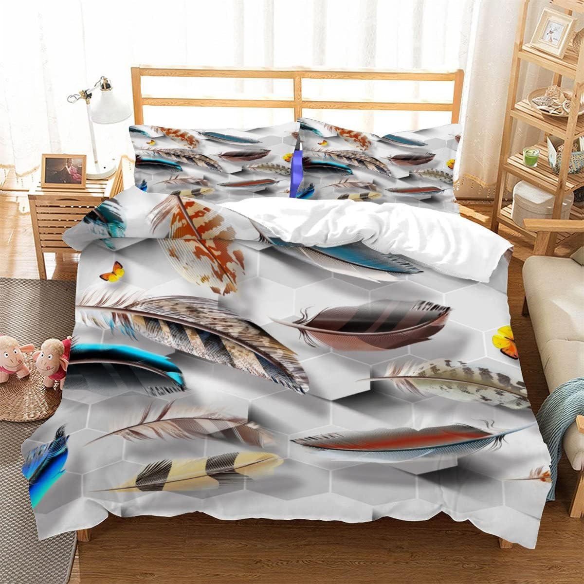 Bedding Duvet Cover 3D Cute Kitten 3 Pieces Beautiful Printed Multi Designs Duvet Quilt Cover Complete Bedding Sets（55"X78"）